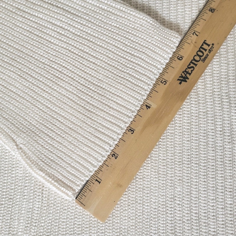 Lauren Ralph Lauren L NWT Ribbed ‎ Knit V-Neck Sweater Silver Hardware Cream - Picture 8 of 12